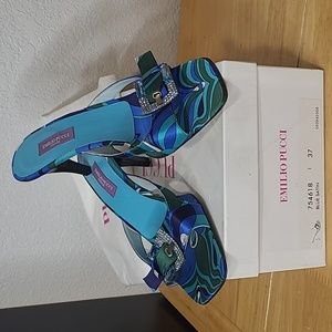 Emilio Pucci Vibrant Blue and Green Heels